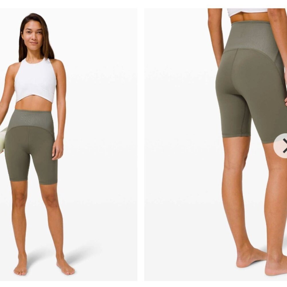 Lululemon Blissful Bend Super High-Rise Short 8" Army Green size‎ 14